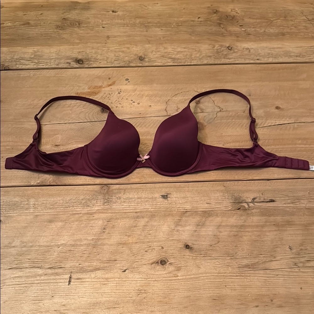 Victoria's Secret Deep Burgundy Bra with Pink Lace
